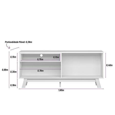 Mesa para TV  Praga Gris Hasta 65''