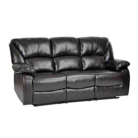 Juego de Sillón Reclinables High Gloss 3 + 2 + 1 Cuerpos Negro