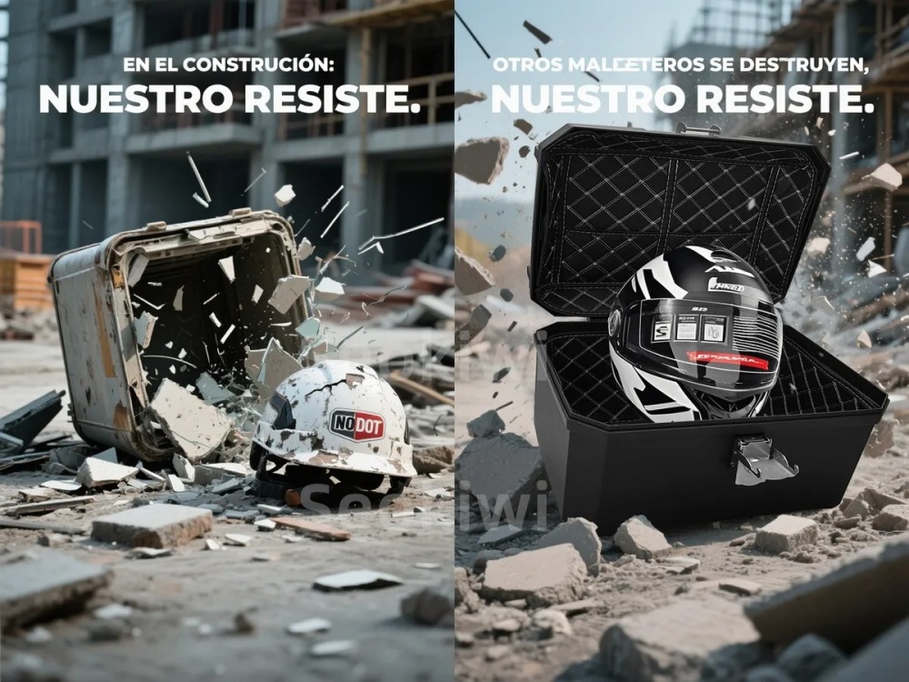 Caja Trasera Para Moto Cajuela 65l Con Cascos Muy Resistente