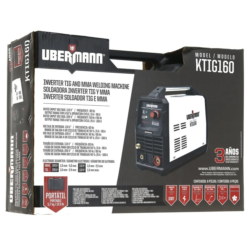 Soldadora Inversor 160Amp -TIG 110/220V Con Antorcha