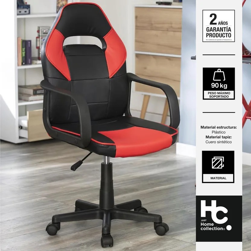 Silla Escritorio Gamer Rojo/Negro