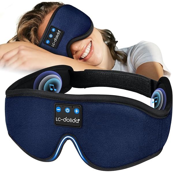 Auriculares para dormir, máscara para dormir 3D con Bluetooth, máscara para dormir con música inalámbrica, auriculares para dormir para quienes duermen de lado
