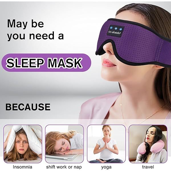 Auriculares para dormir, máscara para dormir 3D con Bluetooth, máscara para dormir con música inalámbrica, auriculares para dormir para quienes duermen de lado