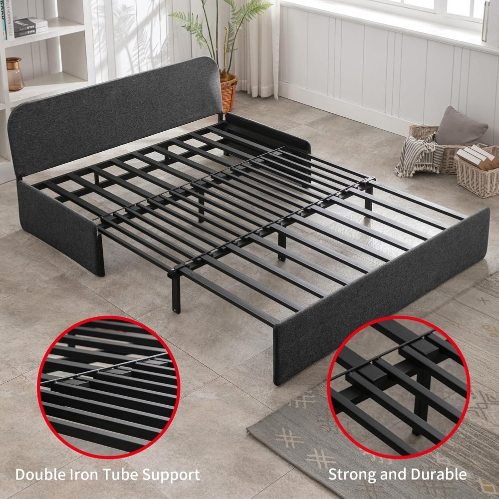 Sofá cama Queen plegable, colchón convertible, sofá cama doble plegable con 2 cojines, sofá cama
