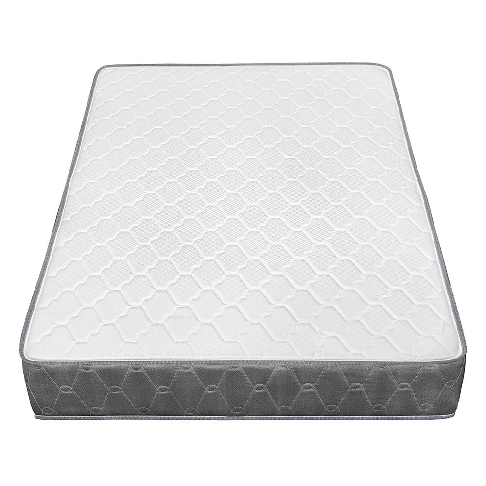 Dormitorio Acqua 2 Plazas + Velador Turin Beige + Respaldo Gris