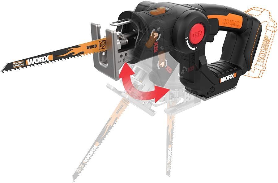 WX550L.9 20V Power Share Axis - Sierra de calar y alternar inalámbrica (solo herramienta)-Llave de copo de nieve multifuncional