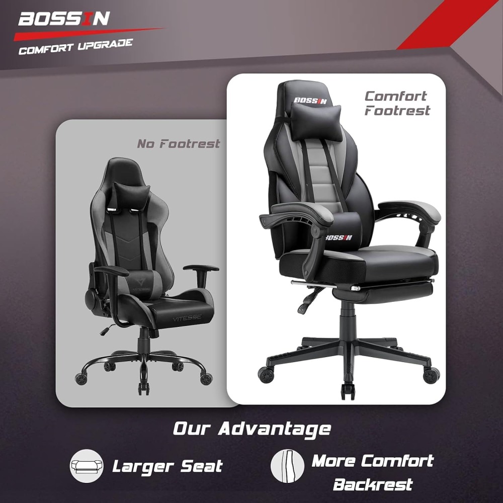 🔥 SILLA GAMER PREMIUM Waleaf - Respaldo Alto XL + Reposapiés Ajustable - Soporte Lumbar - ¡Envío Gratis!