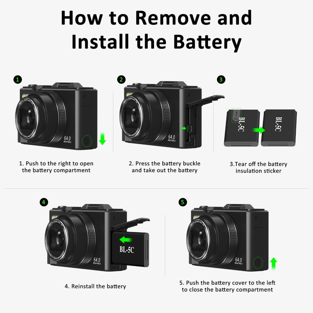Rebajas espectaculares - 4K 64MP Vlogging Camera for YouTube 3''180°Flip/ Video Cameras for Beginners