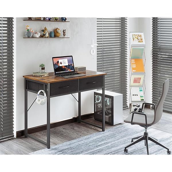 Escritorio de tocador blanco, mesa de estudio, escritura y trabajo moderna de 32 pulgadas