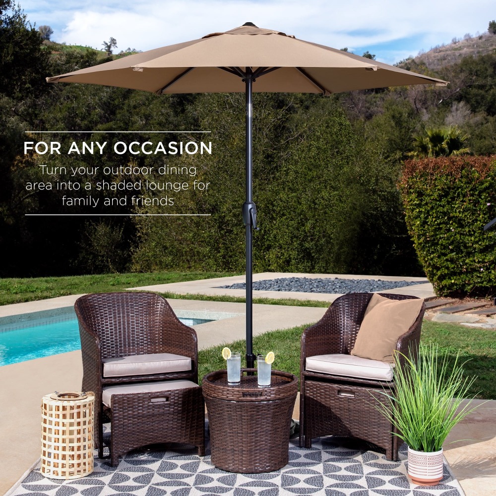 🔥 OFERTA: Sombrilla Exterior 2.3m EXTRA RESISTENTE - Sistema Inclinación con 1 Botón + Manivela Suave - Best Choice