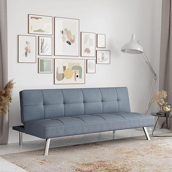 Serta Rane Convertible Sofa Lounger Microfiber Light Grey Full Light Gray Modern