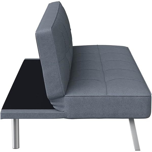 Serta Rane Convertible Sofa Lounger Microfiber Light Grey Full Light Gray Modern