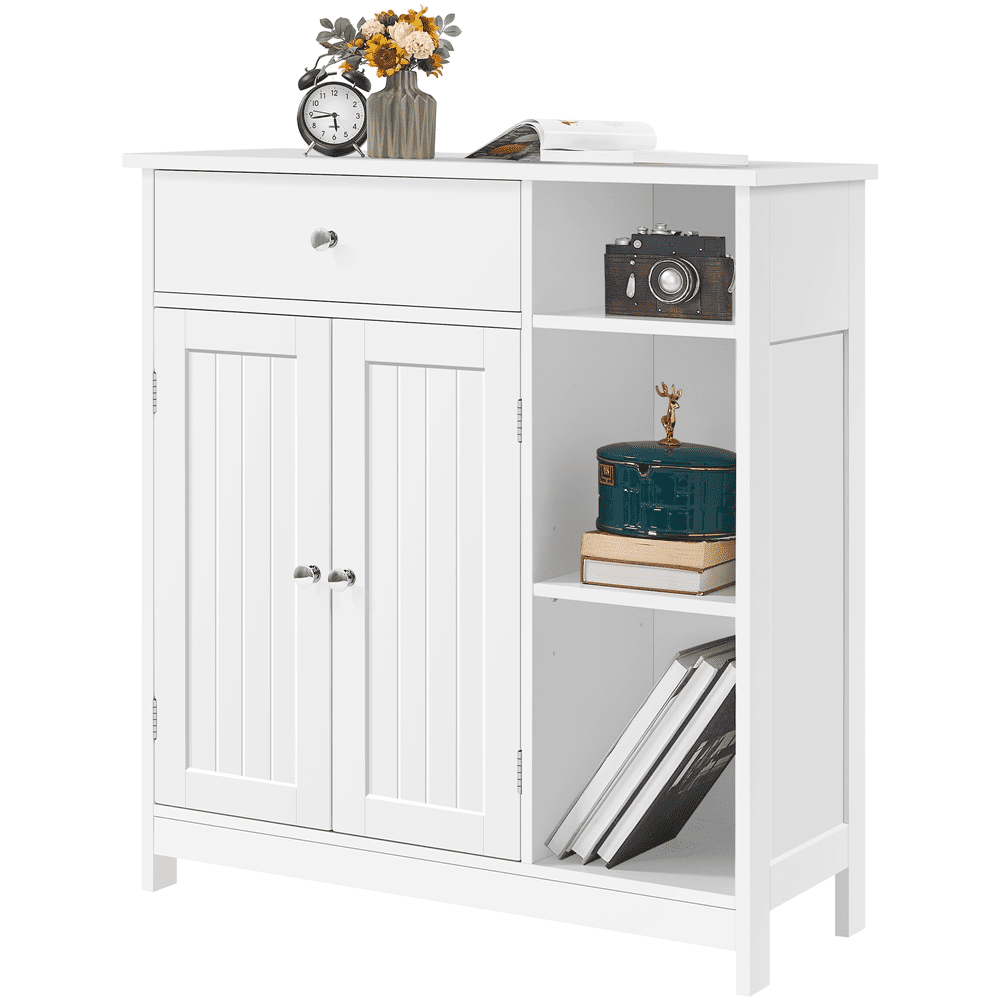 Gran armario de almacenamiento con cajón para baño y sala de estar, color blanco