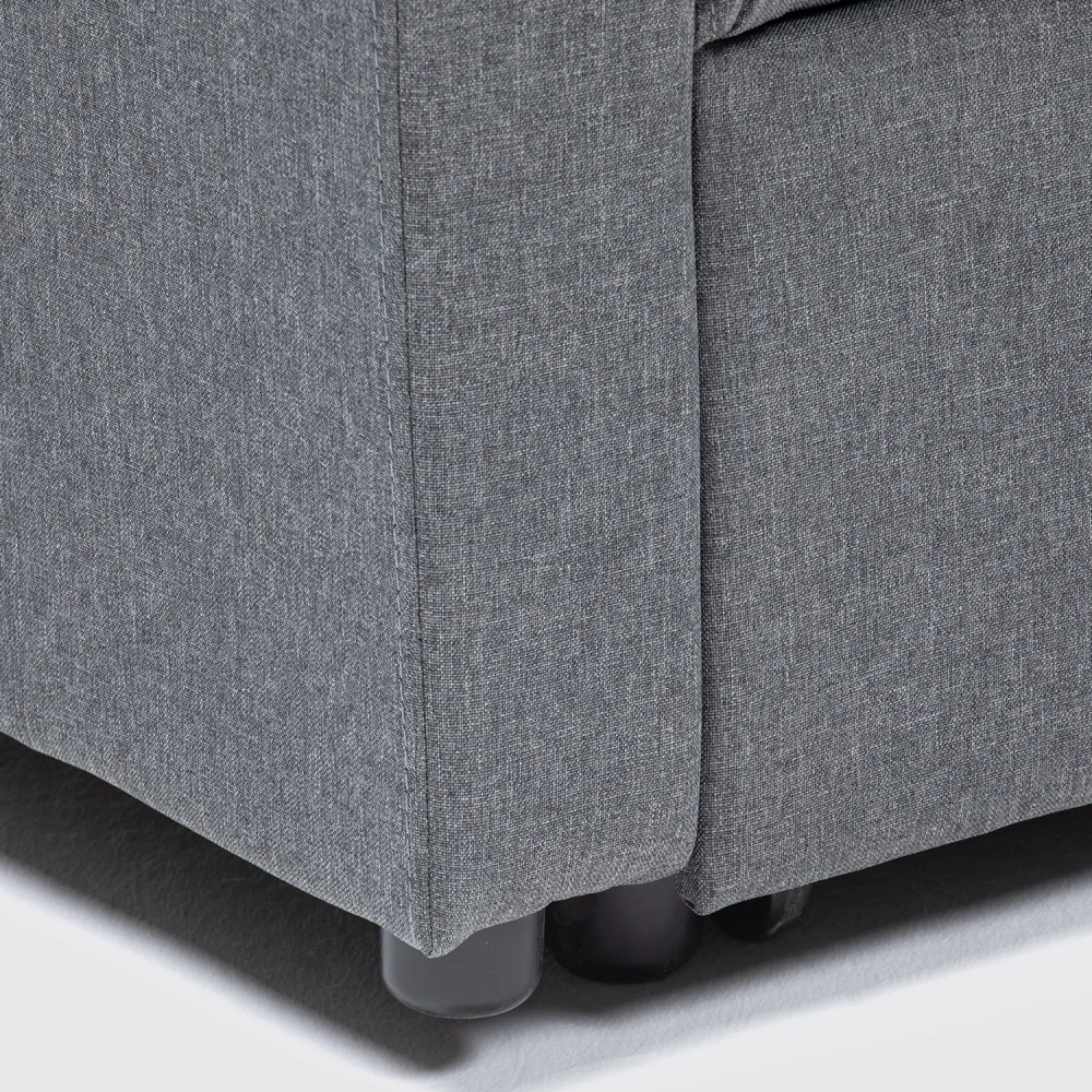 Sofá Seccional Cama 2 Plazas Lino Gris Sidney KMB1002GR