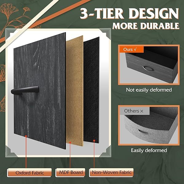 Cómoda con cajones, torre de almacenamiento de tela para dormitorio, entrada, armario, unidad organizadora de arcón alto con contenedores de tela, estructura de acero,
