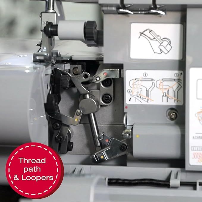 X5004HD Serger resistente con marco de metal, capacidad para 2/3/4 hilos y cuchillo de corte 60% más grande, costura fácil