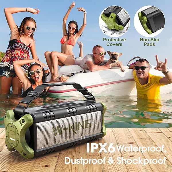 Altavoz Bluetooth, 90 W pico, 50 W RMS, altavoces portátiles Bluetooth inalámbricos, altavoz Bluetooth grande para exteriores resistente al agua IPX6