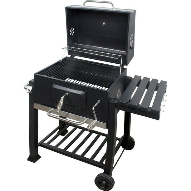 Asador Ahumador A Carbon  Con Parrilla Acero Carne Practico
