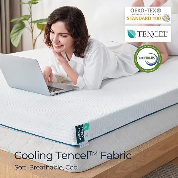 Sobrecolchón de espuma viscoelástica de 3 pulgadas California King, espuma viscoelástica con gel refrescante, sobrecolchón suave con funda Tencel™