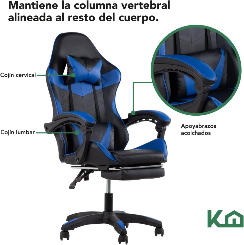 Silla ergonómica reclinable para juegos