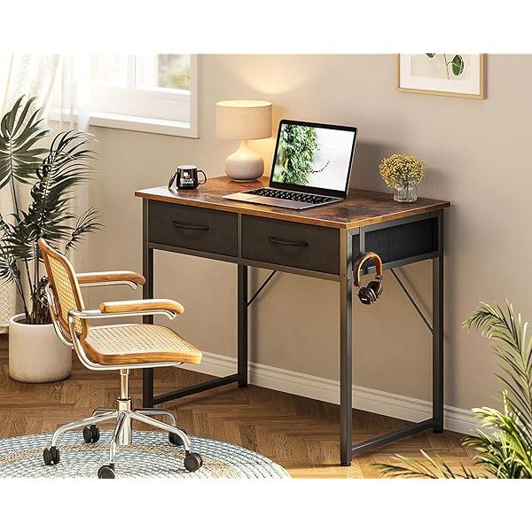 Escritorio de tocador blanco, mesa de estudio, escritura y trabajo moderna de 32 pulgadas