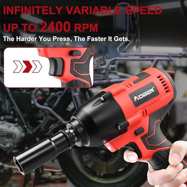 Llave de impacto inalámbrica de 1/2 pulgada, kit de pistola de impacto eléctrica, máx. 600 N/m/450 ft-lbs, unidad de impacto de alto torque