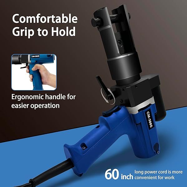 Herramienta hidráulica para prensar cables eléctricos de batería, crimpadora de lengüetas, 75 KN, kit de herramientas para prensar cables eléctricos, 11 moldes (CM-300S)