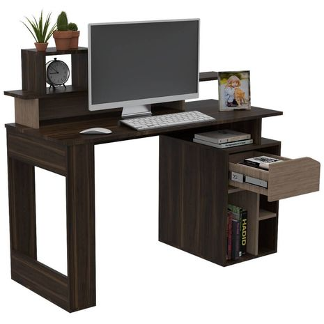Combo Office 33 Escritorio + Biblioteca - Habano+Miel