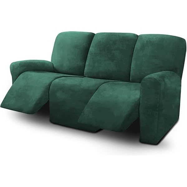 Fundas de sofá reclinables de terciopelo de 8 piezas, fundas elásticas para sofá reclinable de 3 cojines, fundas para sofá reclinable, muebles