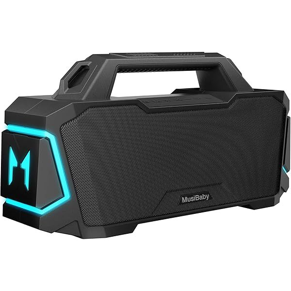 Altavoz Bluetooth, altavoces inalámbricos Bluetooth de 80 W, altavoz portátil resistente al agua IPX6 con 20 horas de reproducción, Bluetooth 5.3, altavoz portátil para exteriores, boombox grande para fiestas en casa y viajes (negro)