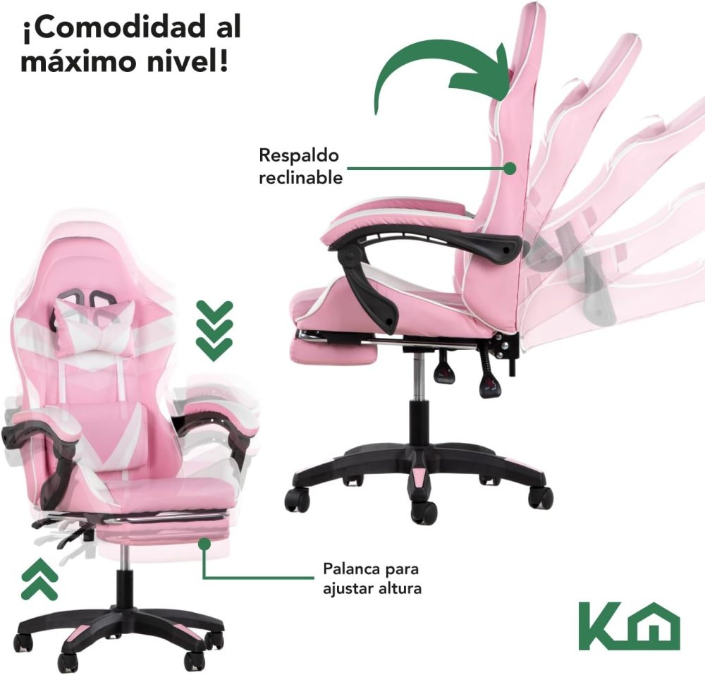 Silla ergonómica reclinable para juegos