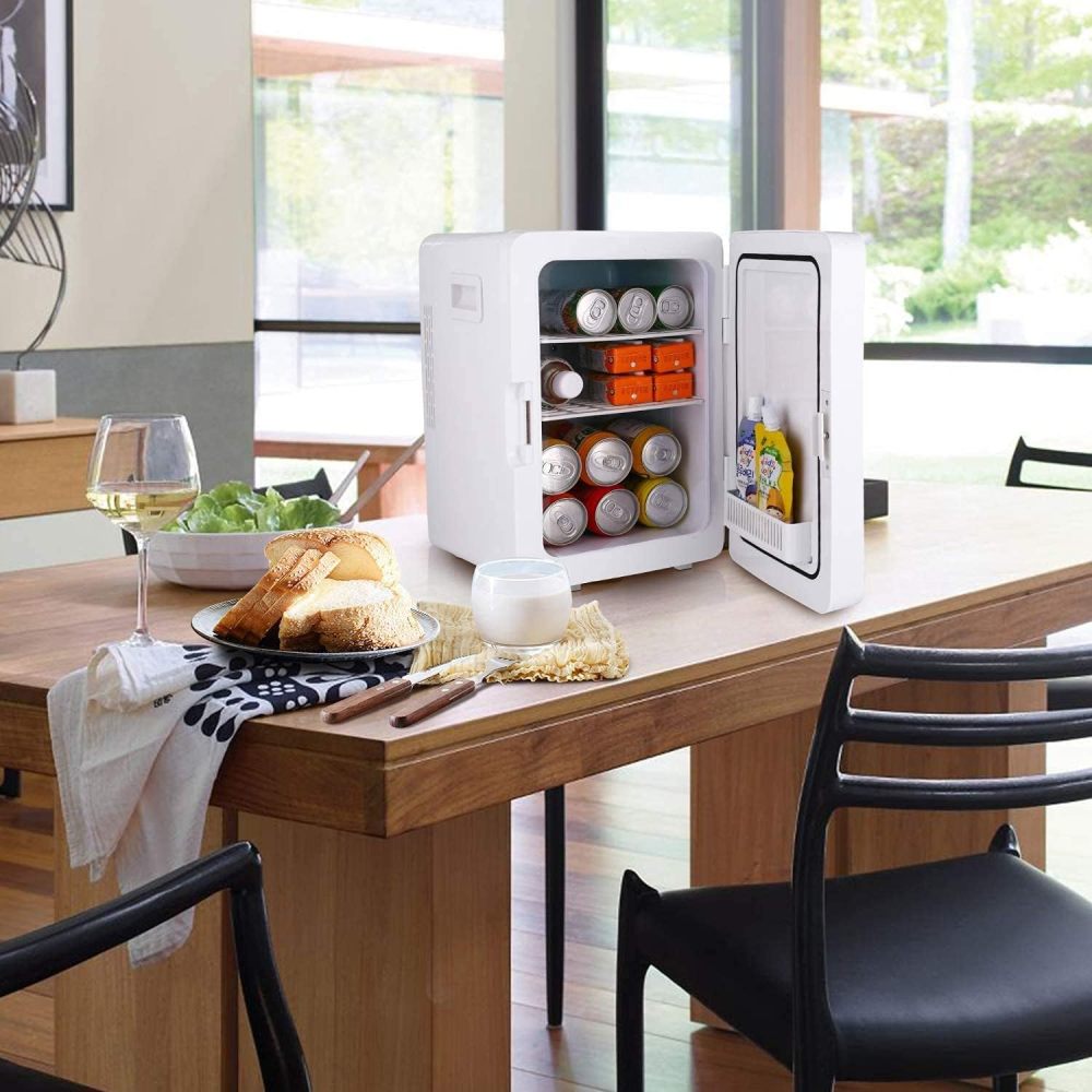 Mini nevera de 20 litros, mini congelador, enfriador compacto de gran capacidad y calentador con visualización de termostato digital y control de temperatura