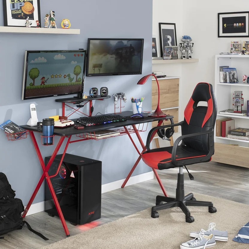 Silla Escritorio Gamer Rojo/Negro