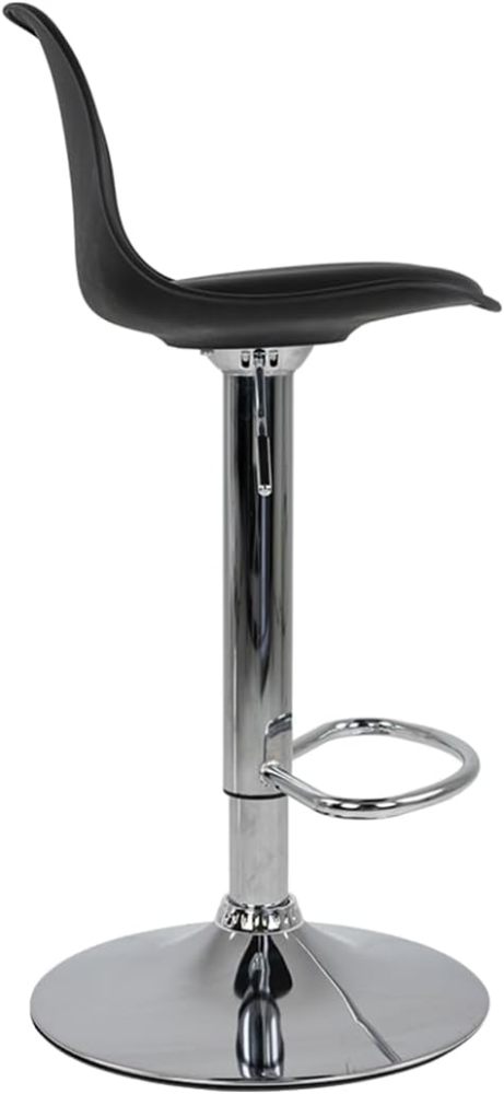 Juego de 4 Sillas para Bar con Reposapiés y Respaldo Medio | Taburetes Giratorios para Barra, Restaurantes, cocinas, con Altura Ajustable, Cómodas y Acolchadas(Negro1)