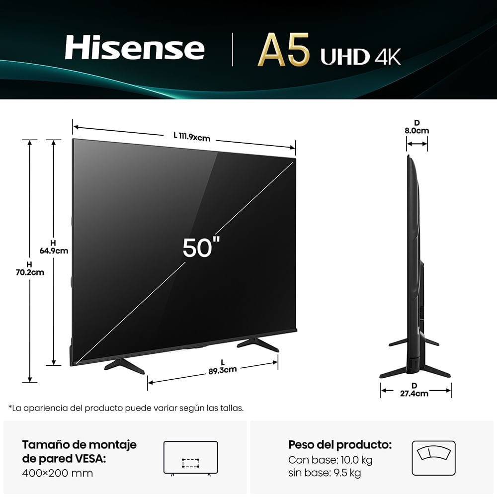 Rebajas espectaculares - ¡Aprovecha la oportunidad! 50A5NV UHD 4K