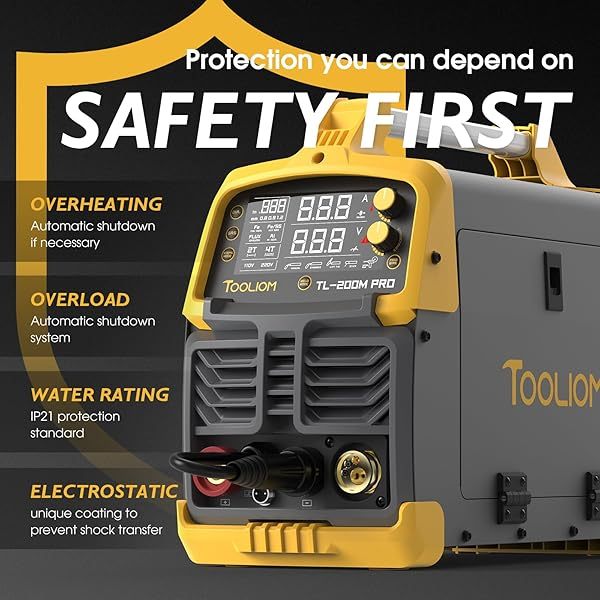 135A MIG Welder Flux Core 110V MIG Soldador sin gas MIG/Lift TIG/Stick Máquina de soldadura 3 en 1 IGBT DC Inversor con visualización LCD Soldador MIG de flujo 135A 110V