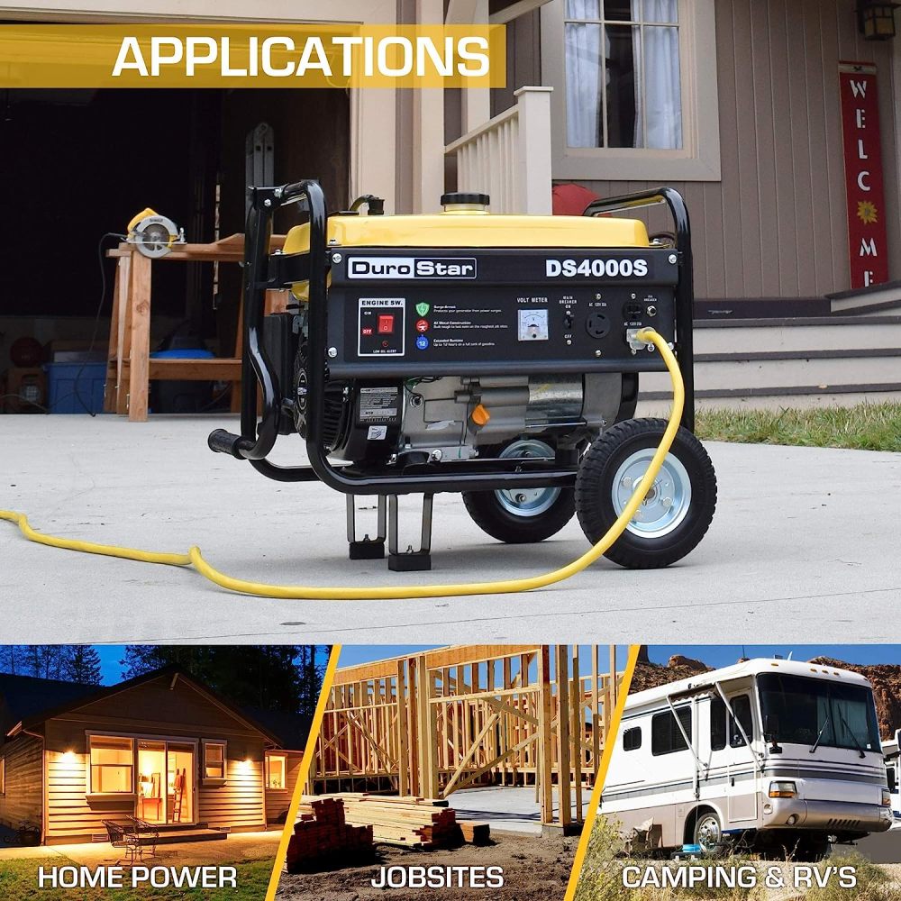 DS10000EH Generador portátil de Doble Combustible, 10000 W, Arranque eléctrico, Respaldo en casa y Listo para RV, Aprobado por 50 Estados, Rojo/Negro