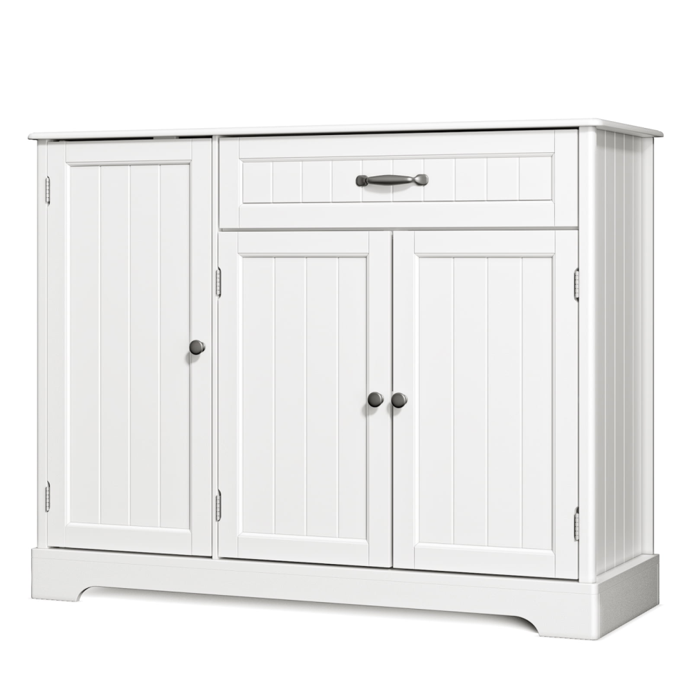 Barra de café, gabinete de almacenamiento de cocina de 42", aparador tipo buffet con 8 estantes, 1 cajón