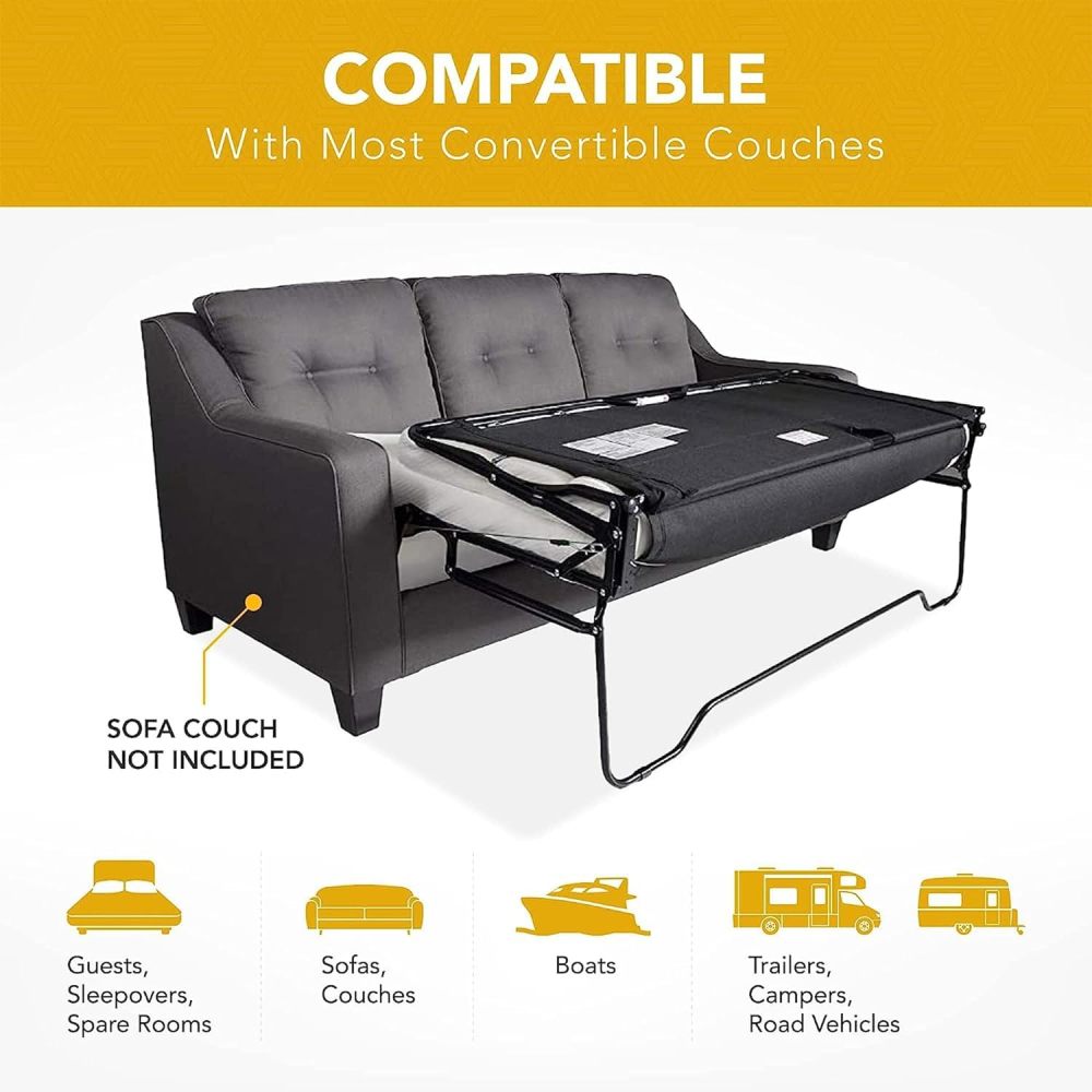 DynastyMattress Colchón de Espuma viscoelástica de Gel frío de 4 Pulgadas para sofá Plegable Convertible