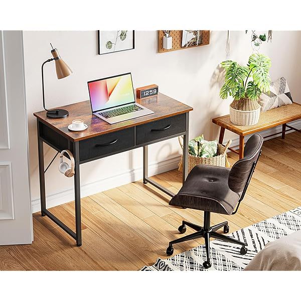 Escritorio de tocador blanco, mesa de estudio, escritura y trabajo moderna de 32 pulgadas