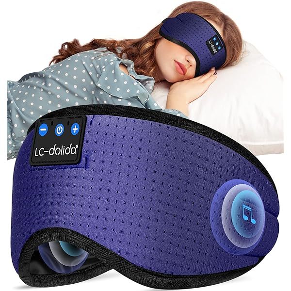 Auriculares para dormir, máscara para dormir 3D con Bluetooth, máscara para dormir con música inalámbrica, auriculares para dormir para quienes duermen de lado