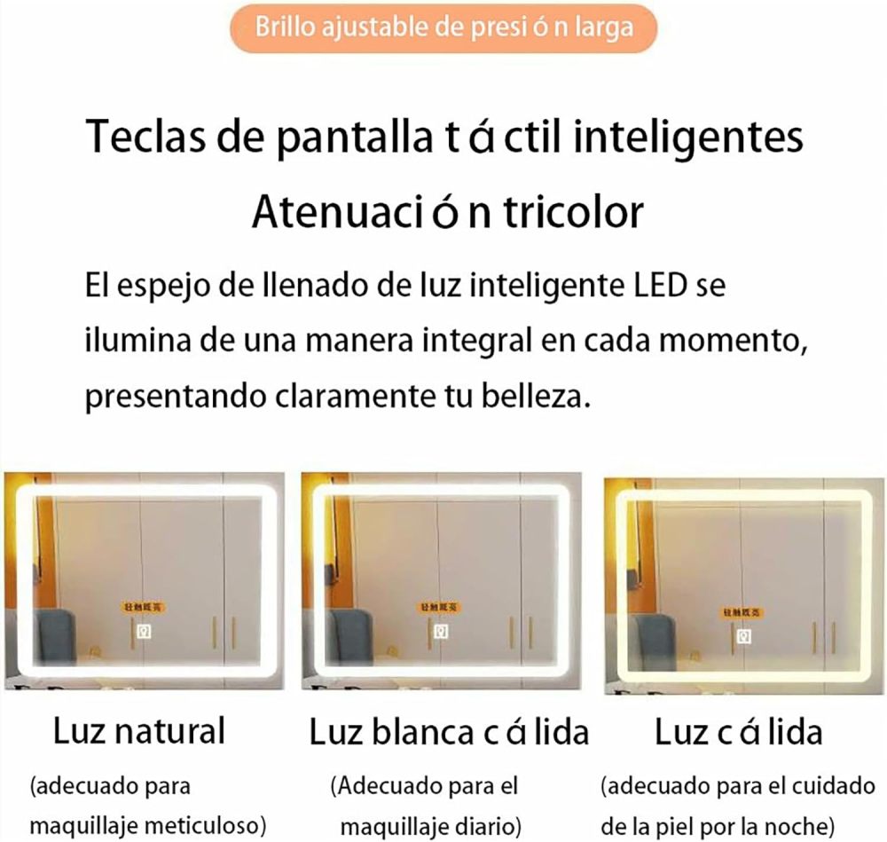 Tocador,Tocador de Maquillaje con Luces de Espejo, Vanity Tocador con 5 Cajones,Estantes de Almacenamiento,Taburete Acolchado, Tocador con 3 Estantes, Mesa de Maquillaje para Dormitorio Blanco