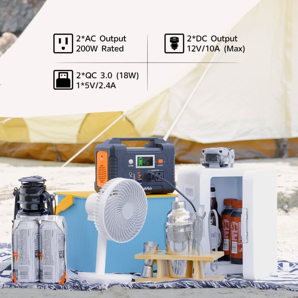 🔥 OFERTA: Generador Portátil 200W  - Batería 146Wh - Ideal para Acampar + USB/DC