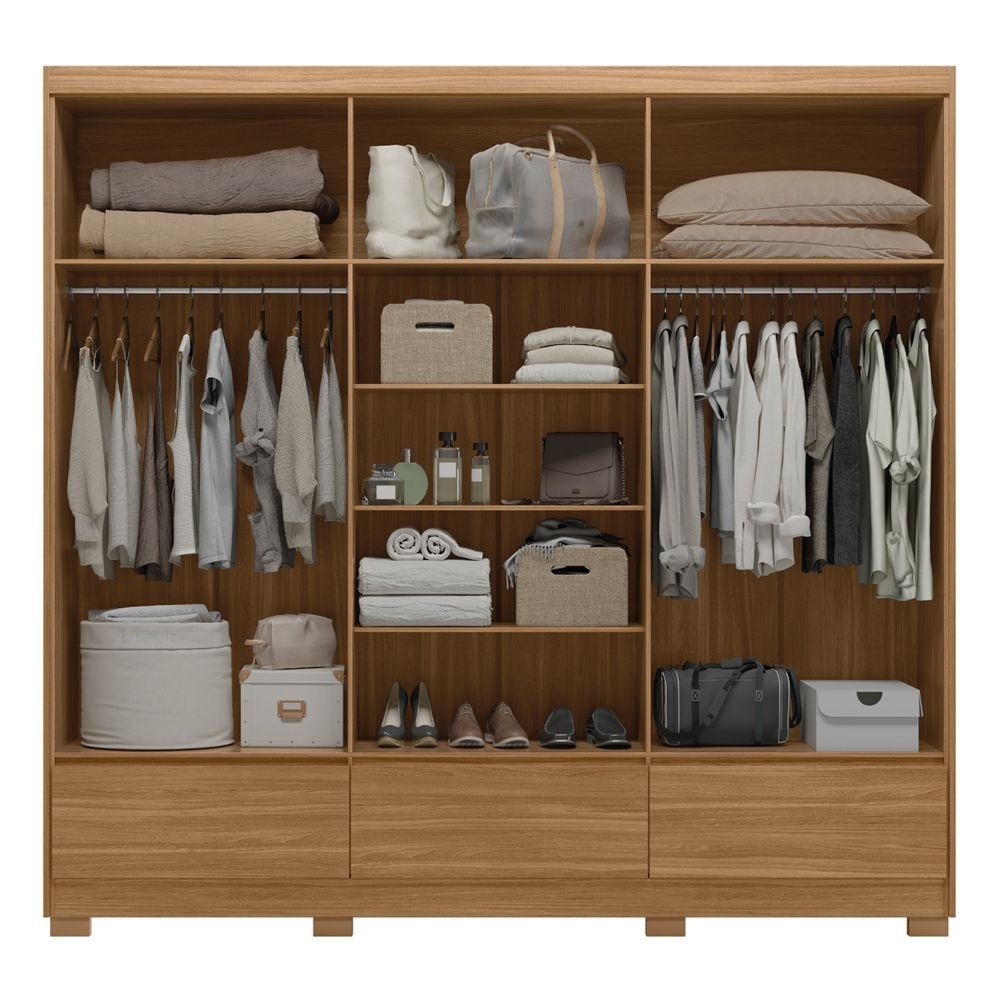 Ropero Paul 6 Puertas 3 Cajones Almendra Off White