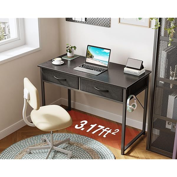 Escritorio de tocador blanco, mesa de estudio, escritura y trabajo moderna de 32 pulgadas