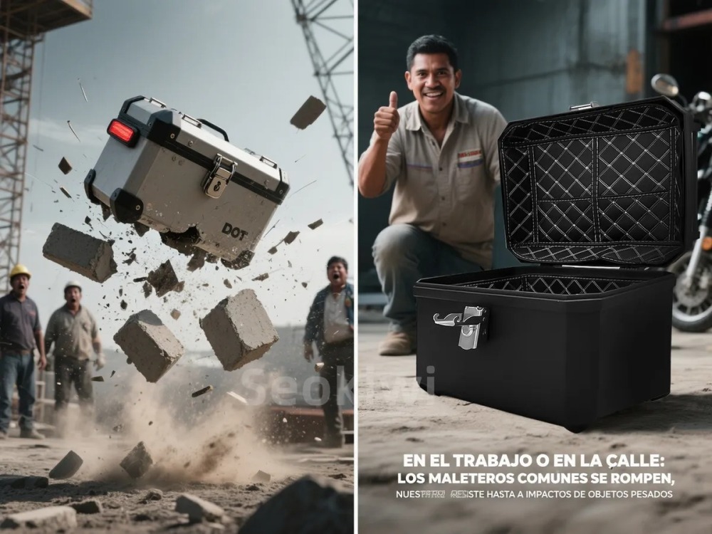 Caja Trasera Para Moto Cajuela 65l Con Cascos Muy Resistente