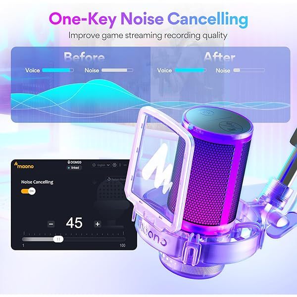 Micrófono USB para juegos, micrófono de condensador con cancelación de ruido, silenciador, ganancia, monitoreo y brazo articulado para transmisión
