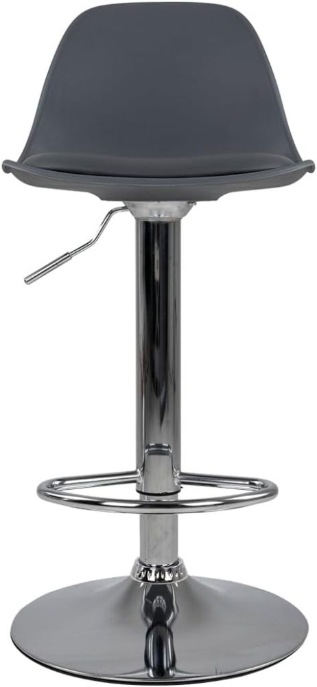 Juego de 4 Sillas para Bar con Reposapiés y Respaldo Medio | Taburetes Giratorios para Barra, Restaurantes, cocinas, con Altura Ajustable, Cómodas y Acolchadas(Negro1)