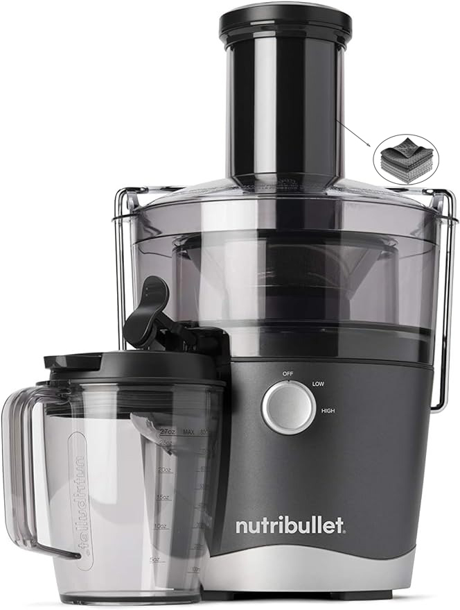 NBJ50100 - Máquina centrífuga para exprimidor de frutas, verduras y alimentos, 27 onzas/1,5 litros, 800 vatios, gris