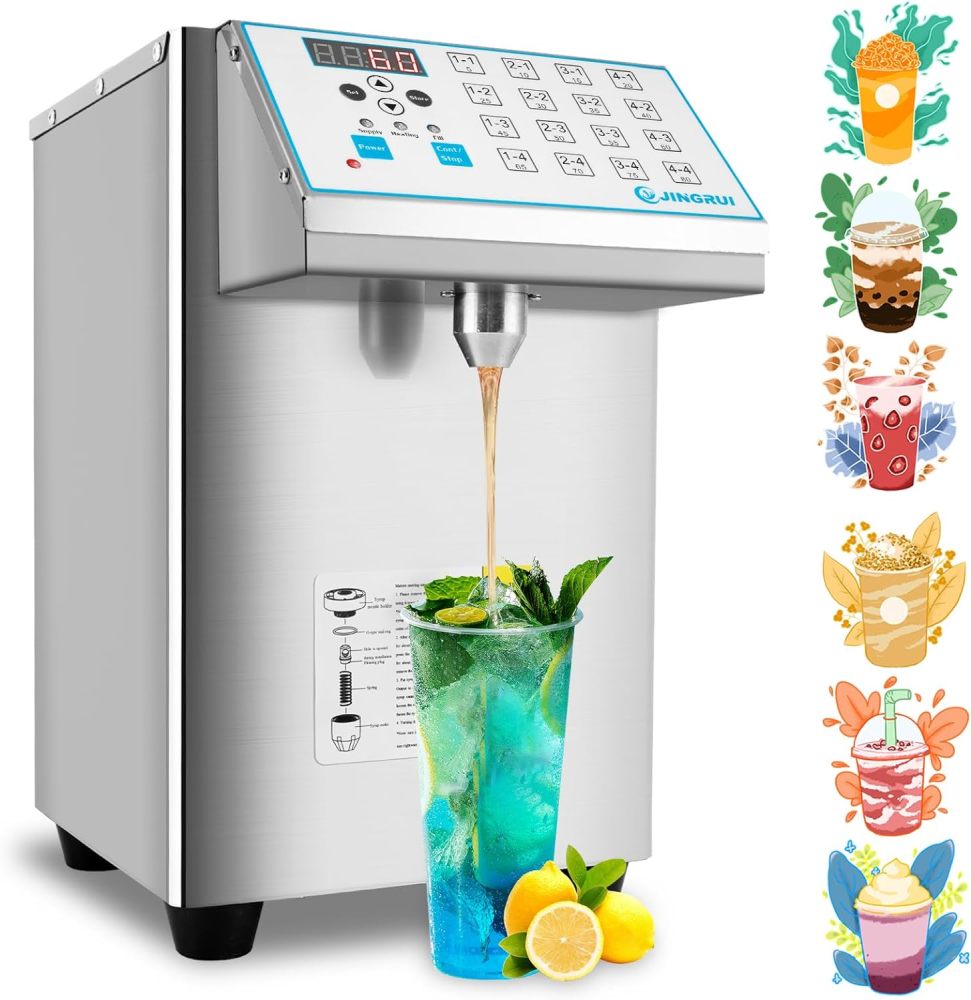 Dispensador de fructosa, 8.5L 110V 16Groups, máquina de fructosa de acero inoxidable cepillado, máquina dispensadora de jarabe